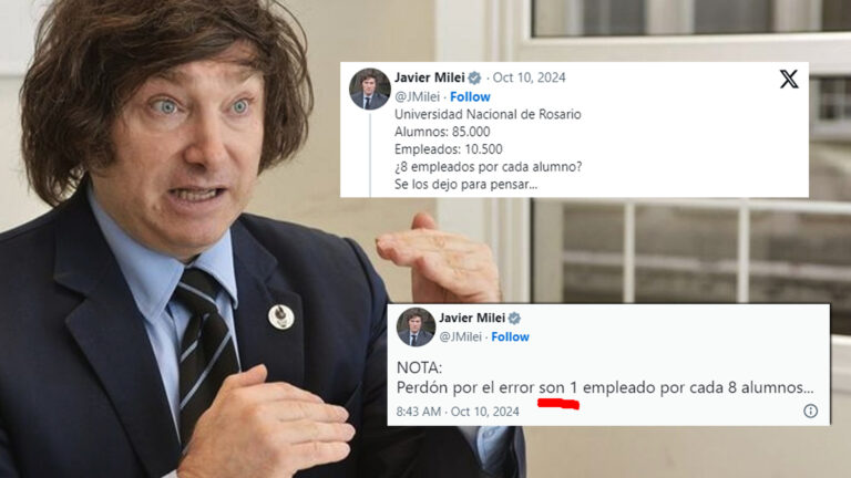 Javier Milei quiso cuestionar a la Universidad de Rosario pero quedó expuesto por un error matemático: «Se los dejo para pensar…»